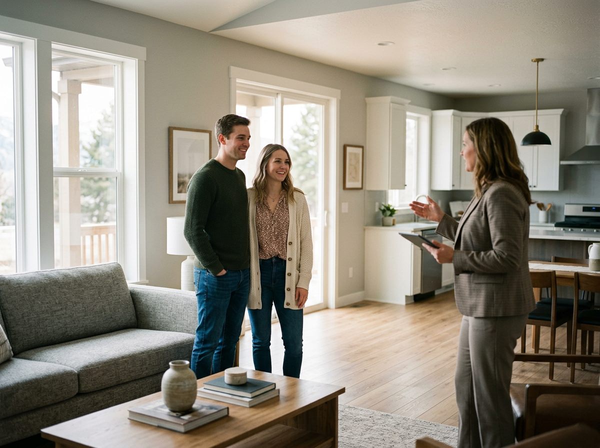 Cheyenne, Wyoming Realtor showing a home to a couple of buyers