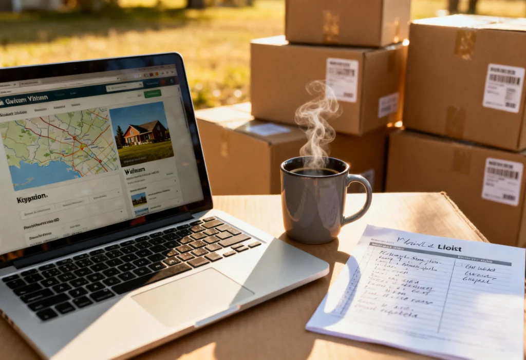 Laptop showing a Wyoming home search