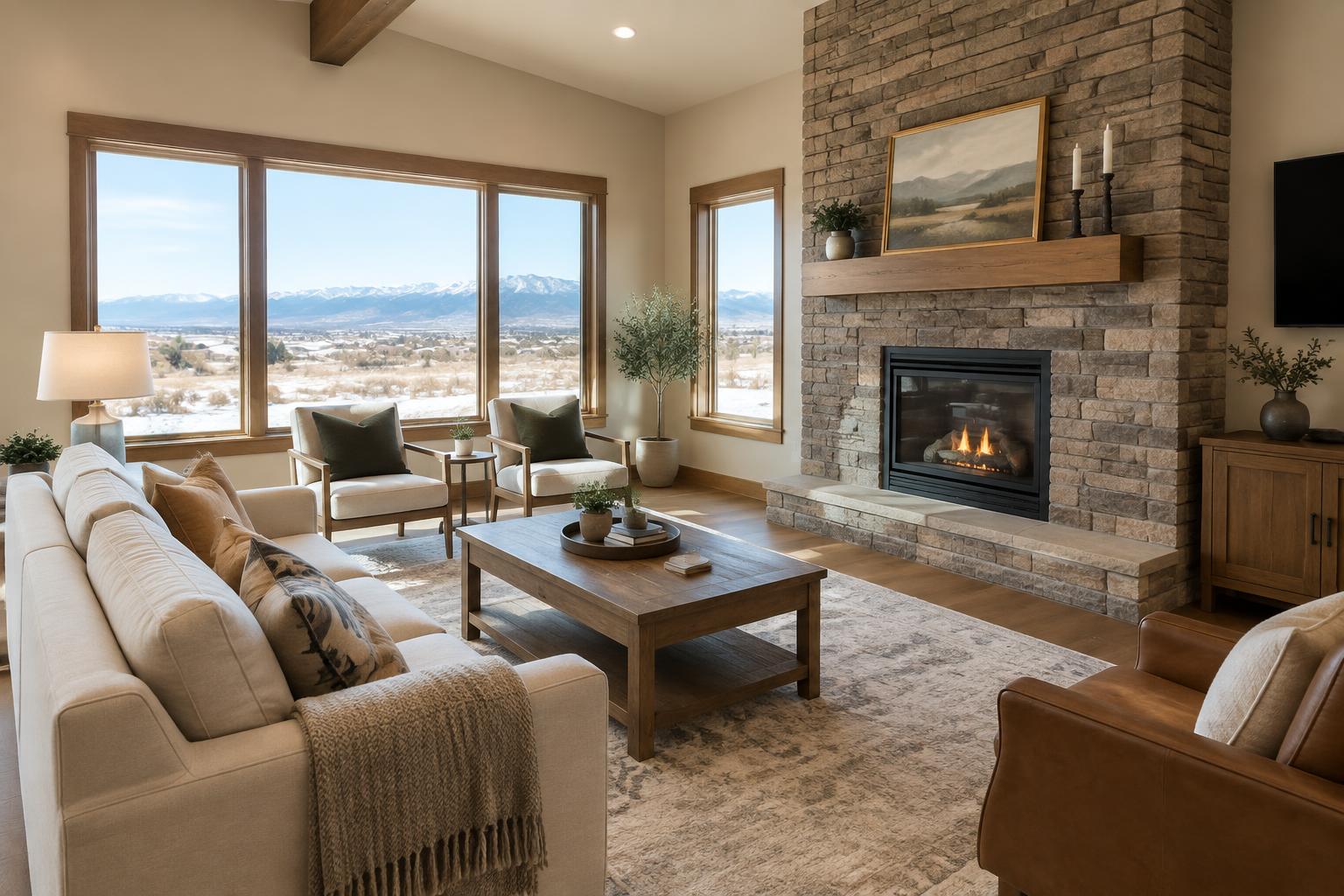 Clean and staged Cheyenne living room prepared for real estate photography